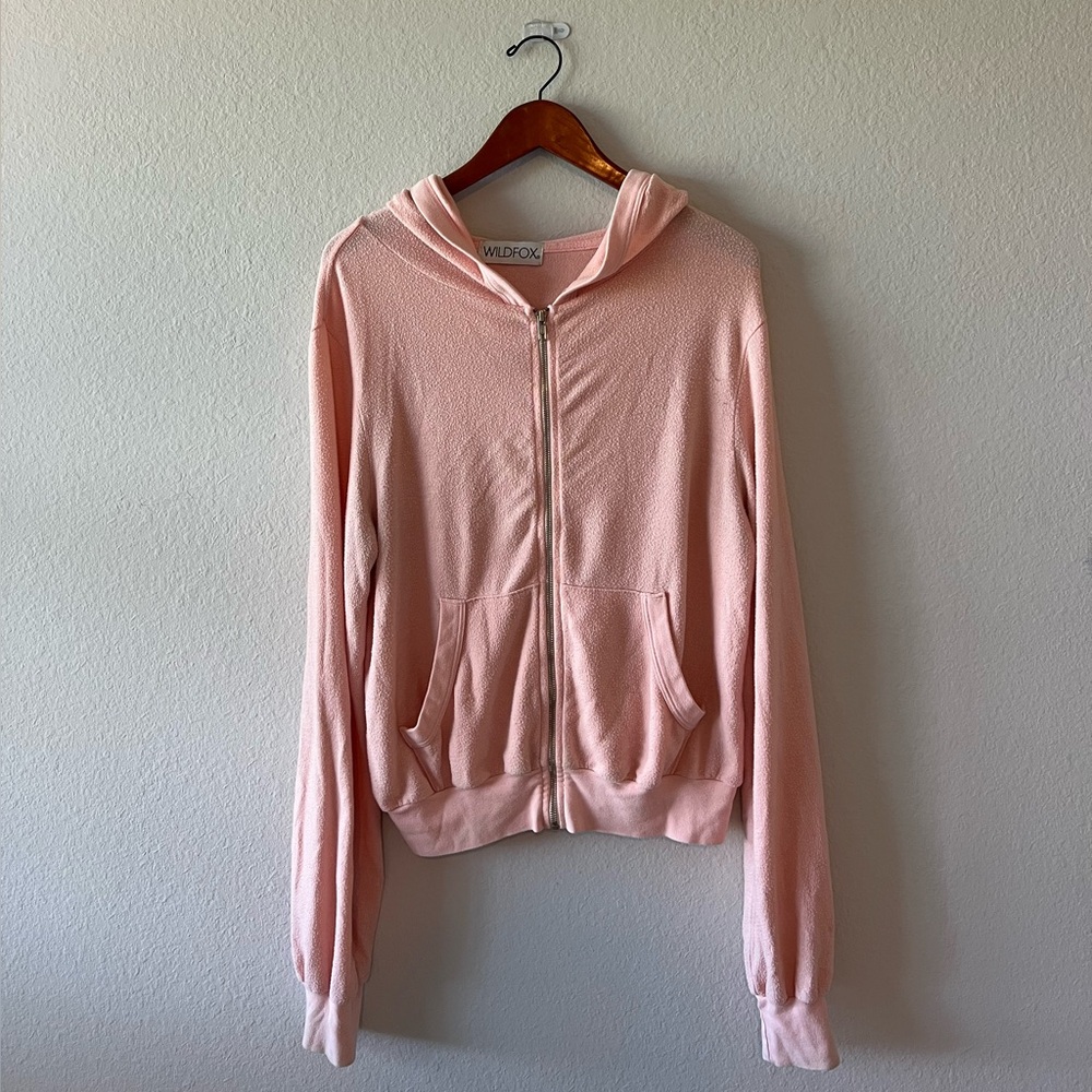 WildFox Pink Zip-Up Zip-up Hoodie